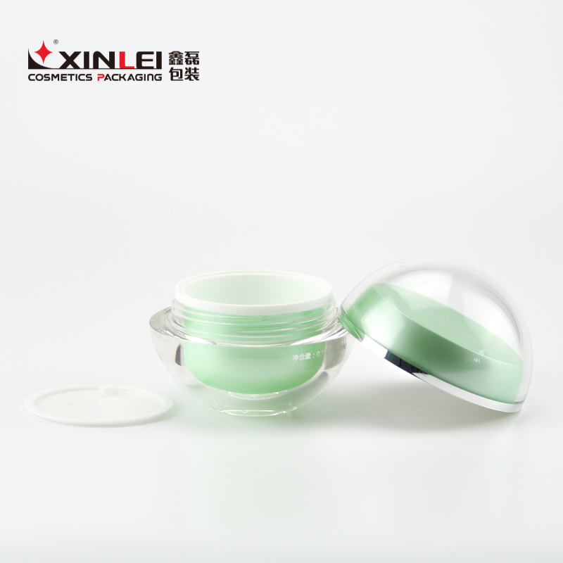 Ball shape 15g 30g 50g 70g green fashion packaging skin care plastic cream jar