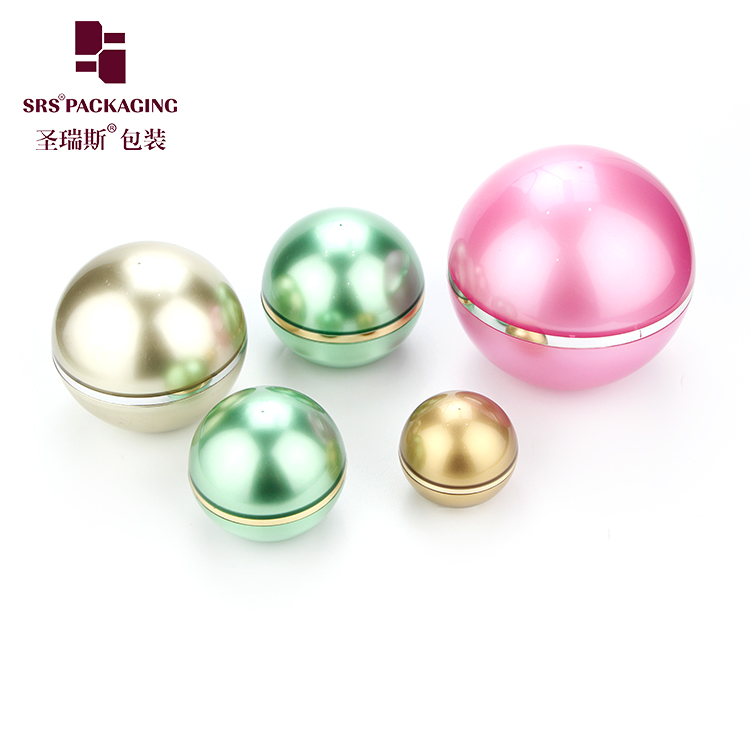 Ball shape cream jar 5g 15g 30g 50g 100g black acrylic cosmetic container jar