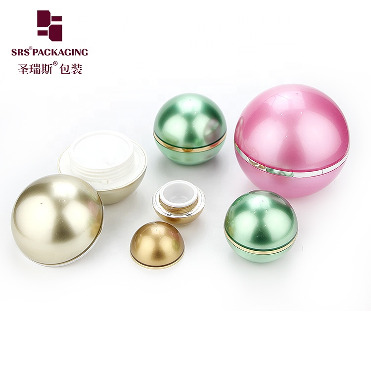 Ball shape cream jar 5g 15g 30g 50g 100g black acrylic cosmetic container jar