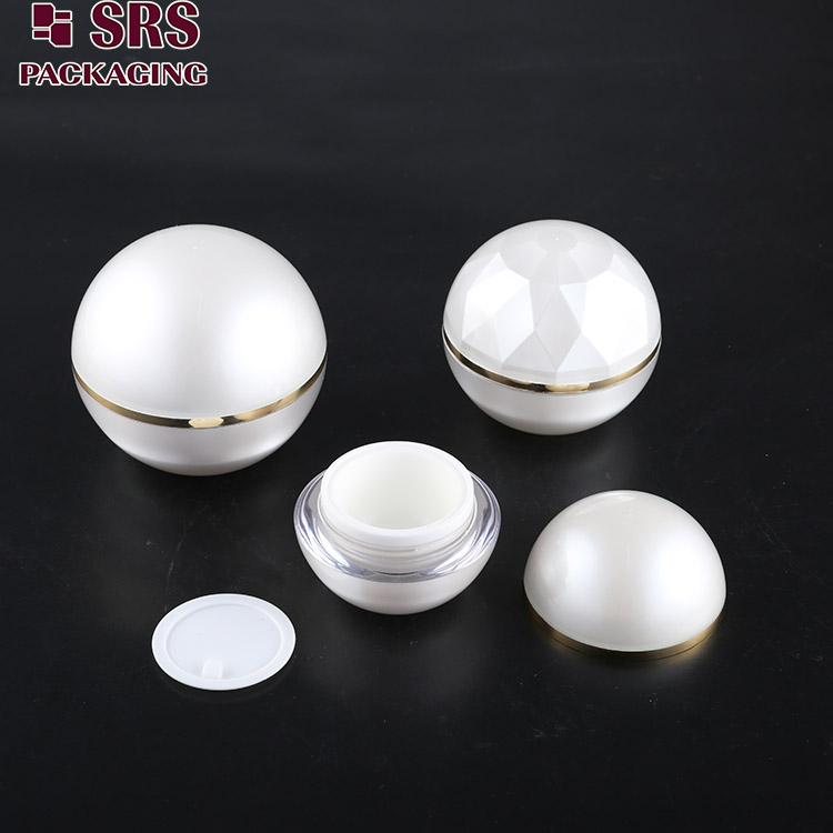 Ball shape cream jar 5g 15g 30g 50g 100g black acrylic cosmetic container jar