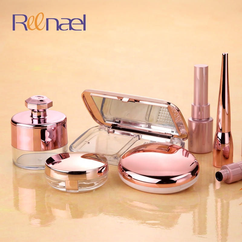 Ball shape packaging cosmetic small plastic make up containers 20g round compact case with sifter