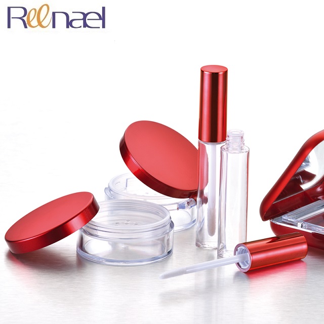 Ball shape packaging cosmetic small plastic make up containers 20g round compact case with sifter