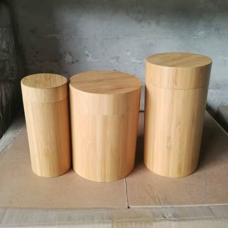 Bamboo Conainer with Cover Multi-functional Canister for Storage in Kitchen, Office, Equipment and Food Wax Oil Storage Bottles