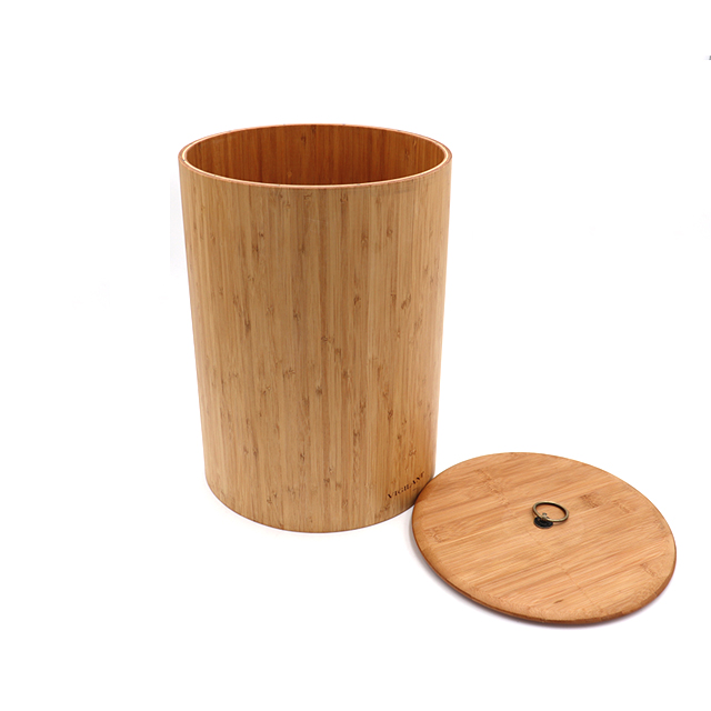 Bamboo Conainer with Cover Multi-functional Canister for Storage in Kitchen, Office, Equipment and Food Wax Oil Storage Bottles