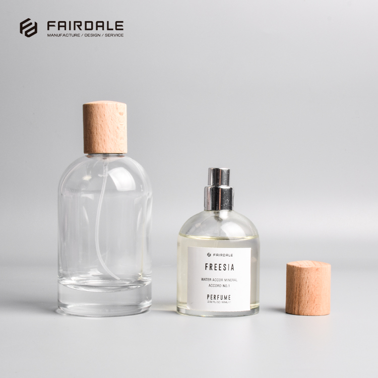 Bamboo Cork Wooden Cap Bottles Perfume Crimp Perfume Bottle 30ml Mini Perfume Bottle 50ml