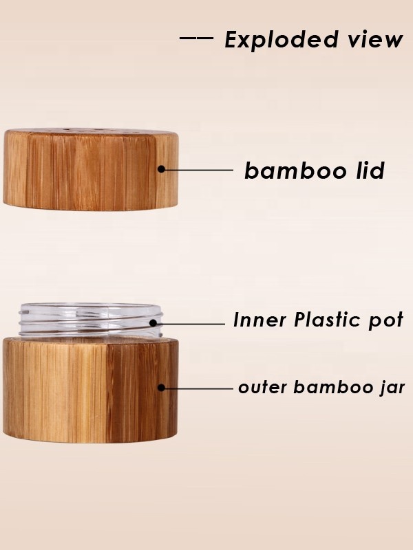 Bamboo Cosmetic Jars Wholesale 30g 50g 100g Bamboo Jars For Cream Round Bamboo Container Cosmetic Jars
