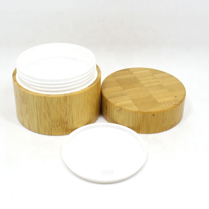 Bamboo Cream Jar PP Plastic Container 10G 20G 30G 50G Empty Refillable Bottle Cosmetic Packaging Pot Bamboo Wooden Jar