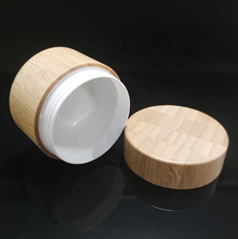 Bamboo Cream Jar PP Plastic Container 10G 20G 30G 50G Empty Refillable Bottle Cosmetic Packaging Pot Bamboo Wooden Jar