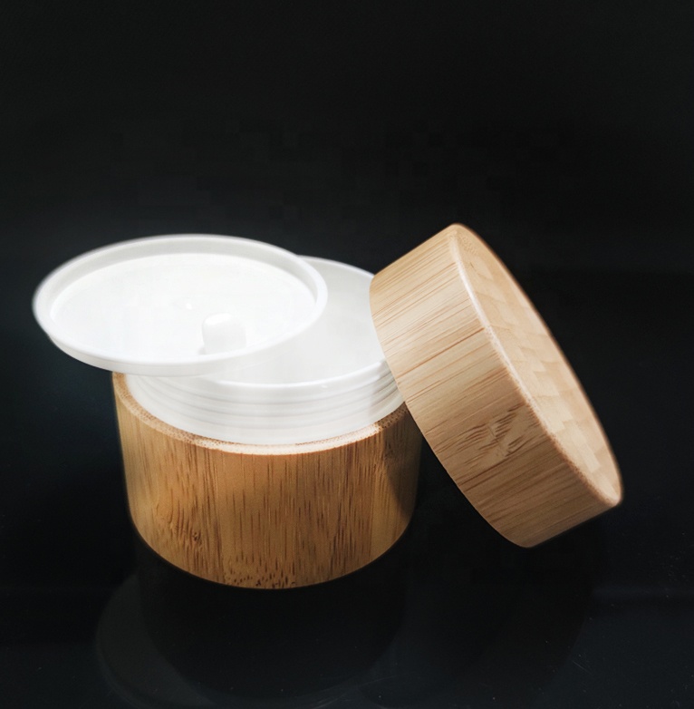 Bamboo Cream Jar PP Plastic Container 10G 20G 30G 50G Empty Refillable Bottle Cosmetic Packaging Pot Bamboo Wooden Jar