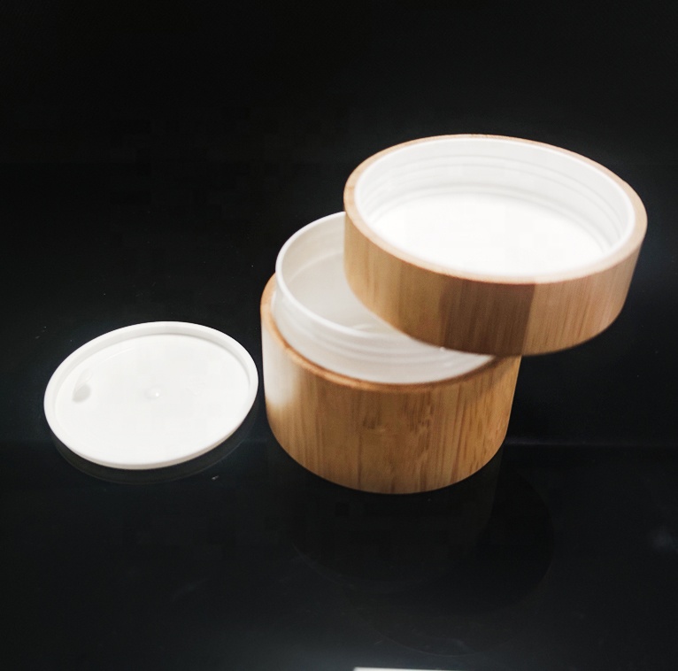 Bamboo Cream Jar PP Plastic Container 10G 20G 30G 50G Empty Refillable Bottle Cosmetic Packaging Pot Bamboo Wooden Jar