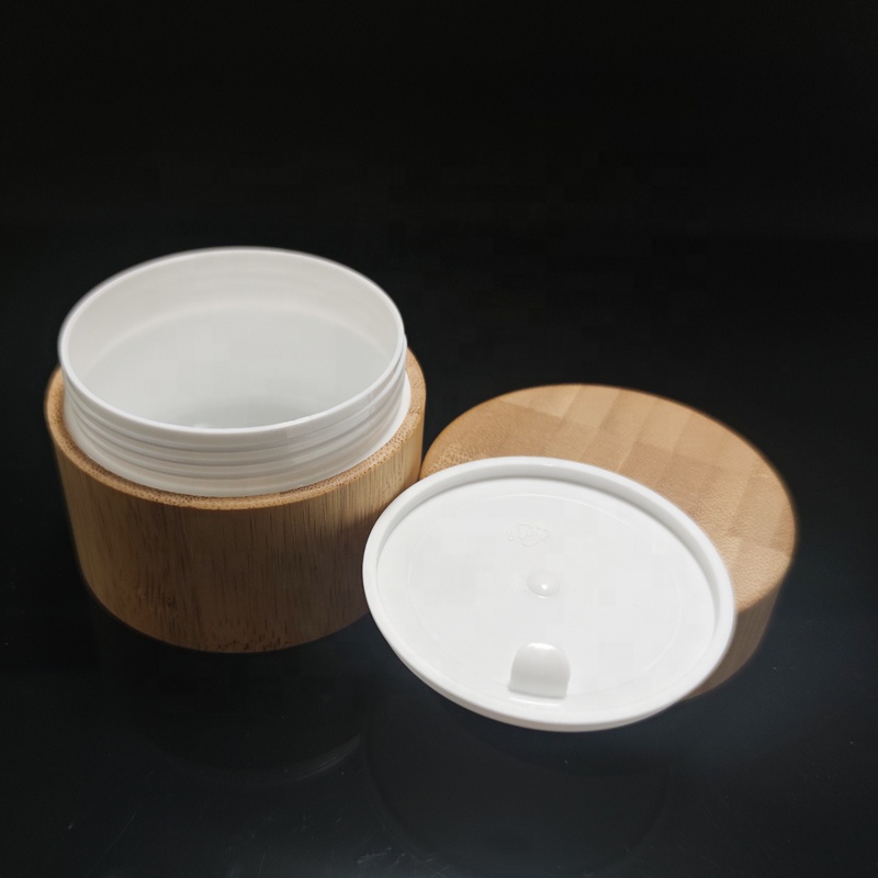 Bamboo Cream Jar PP Plastic Container 10G 20G 30G 50G Empty Refillable Bottle Cosmetic Packaging Pot Bamboo Wooden Jar