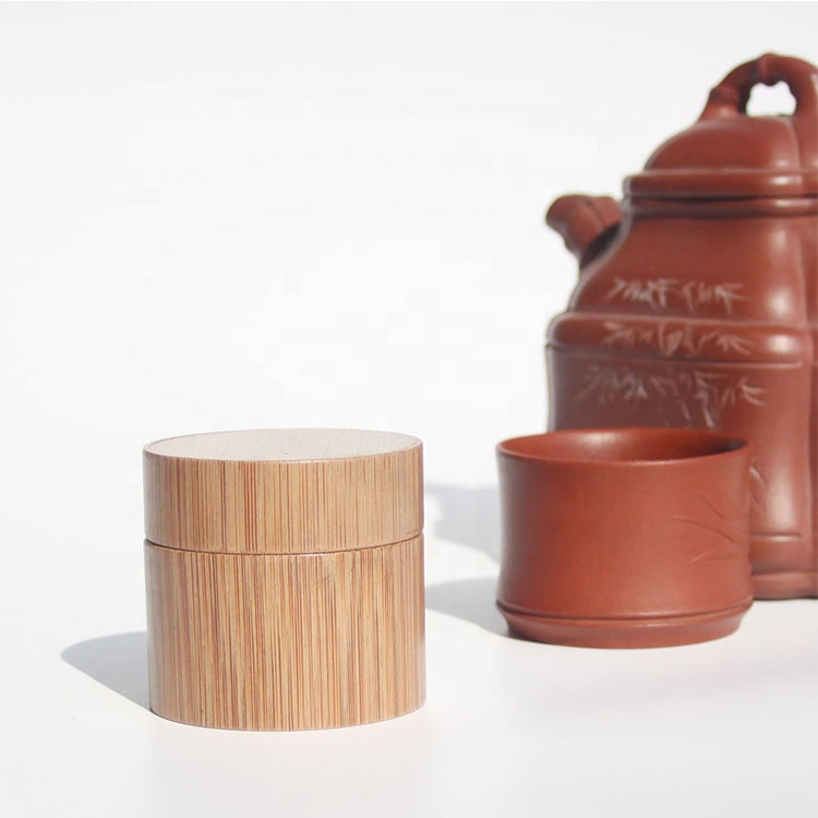 Bamboo Handmade Cosmetics Bottled Portable cream Washing Set glass plastic jar