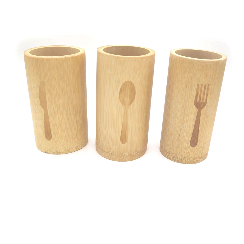 Bamboo Holder Multifunctional Desktop Kitchen Storage Box Set of 3 For Tableware