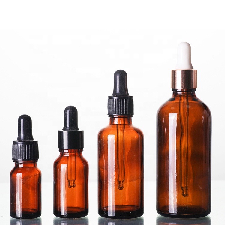 Bamboo Lid Empty Glass 5ml 10ml 30ml 50ml 100ml Bottle For Essential Oil With Dropper