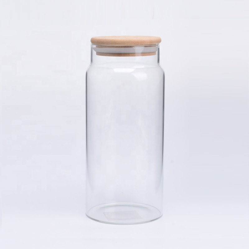 Bamboo Lid Stopper Lid Glass Airtight Canister Storage Jar