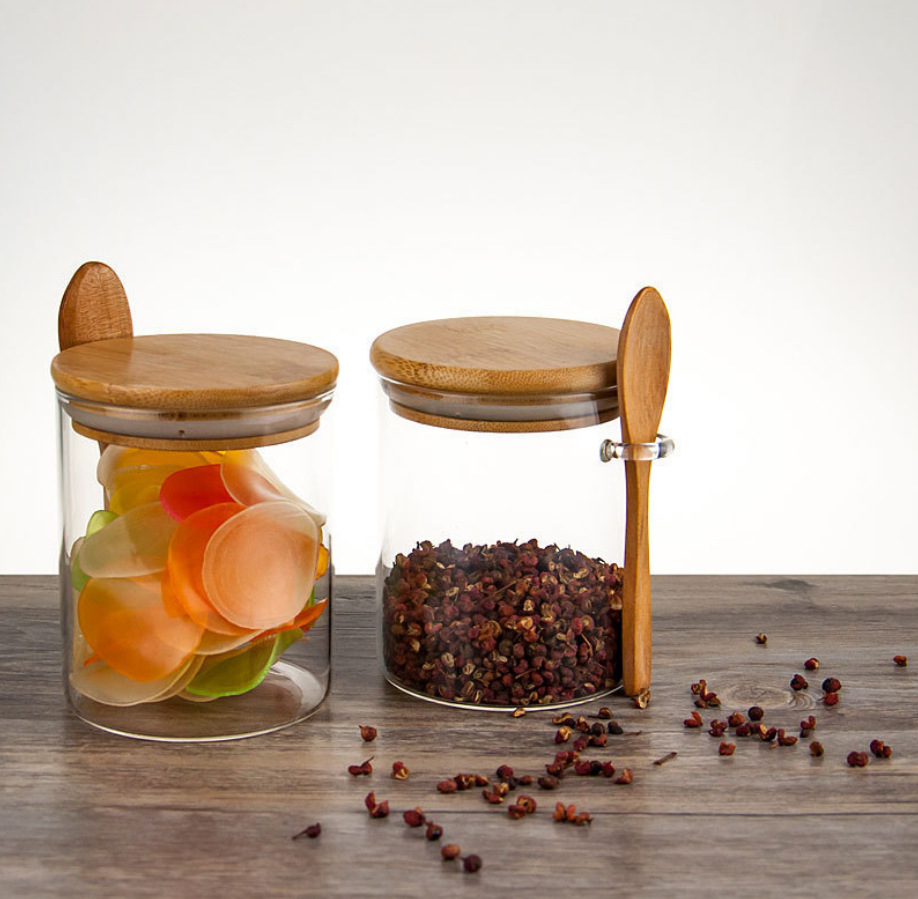 Bamboo Products Eco Friendly Products Bath Salt Wooden Spooncandle Jar With Lid