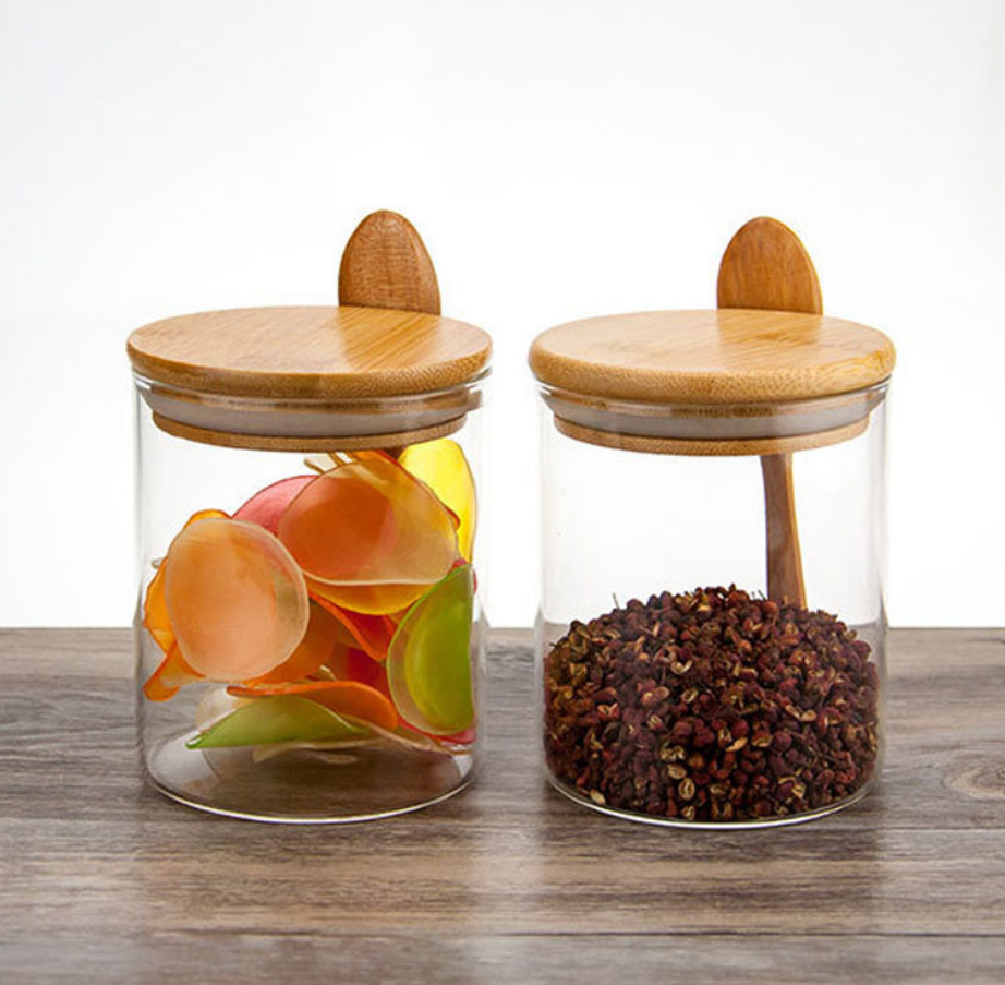 Bamboo Products Eco Friendly Products Bath Salt Wooden Spooncandle Jar With Lid