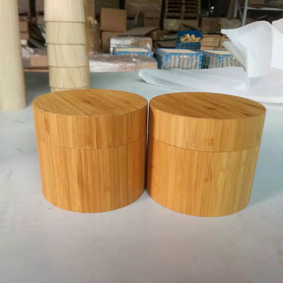 Bamboo Veneer Canister Custom Logo Wax Oil Surface Treatment Bamboo Container Food Safe Best Storage Bottles Cosmetic Box