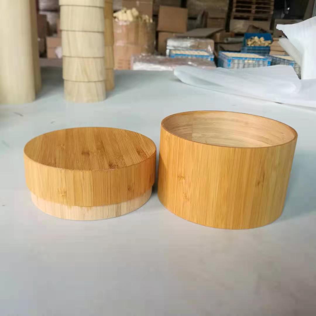 Bamboo Veneer Canister Custom Logo Wax Oil Surface Treatment Bamboo Container Food Safe Best Storage Bottles Cosmetic Box