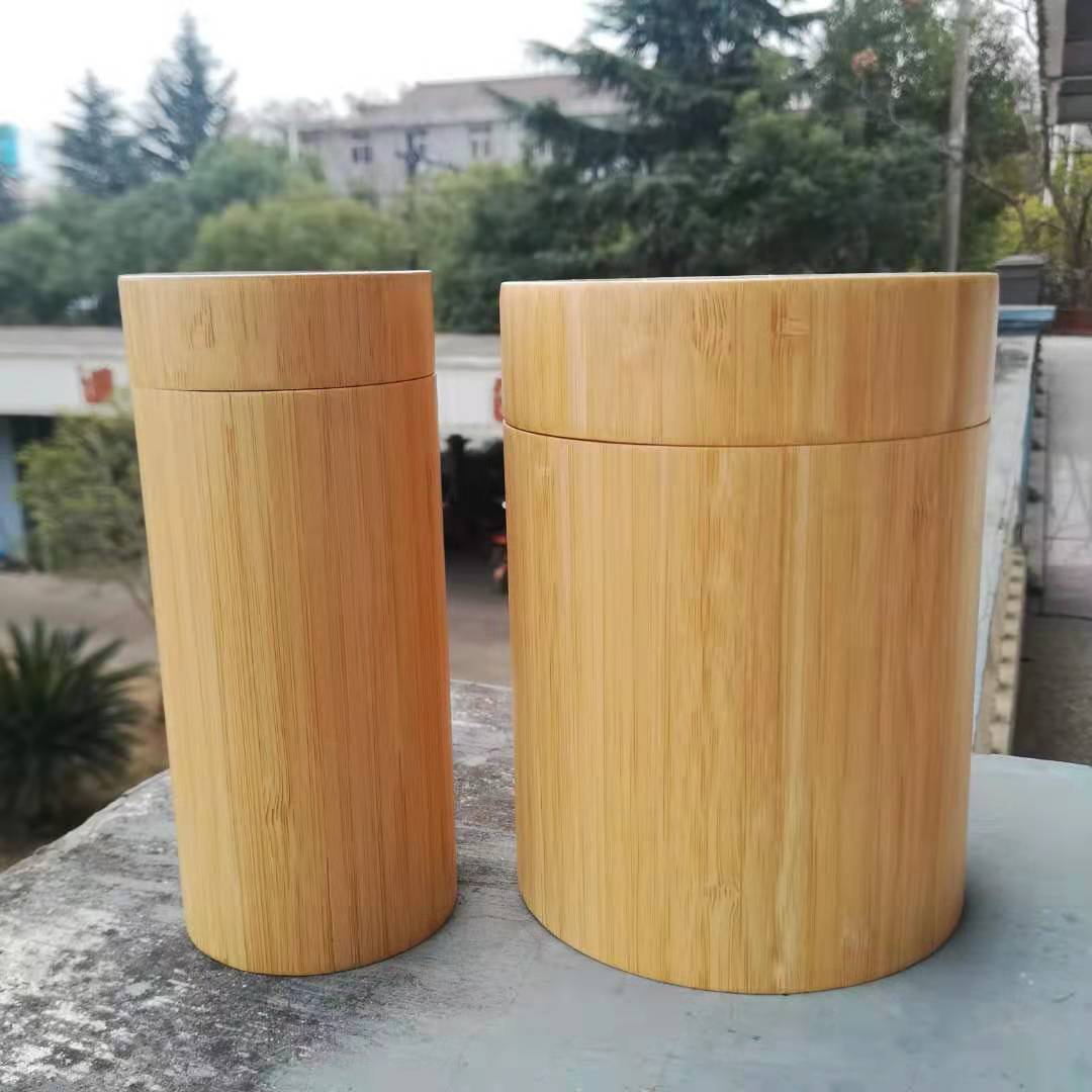 Bamboo Wood Storage Bottles with Lid 2mm Thickness Bamboo Container Wax Oil Surface Food Grade Durable Canister