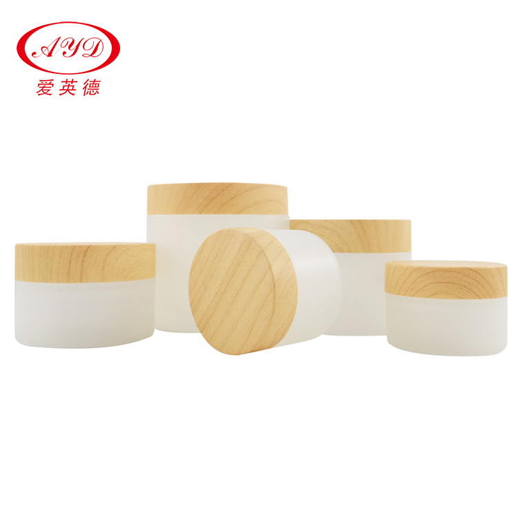Bamboo Wooden Texture Frosted Lotion Cream Jar Big Size 200g 250g 380g China Manufacture