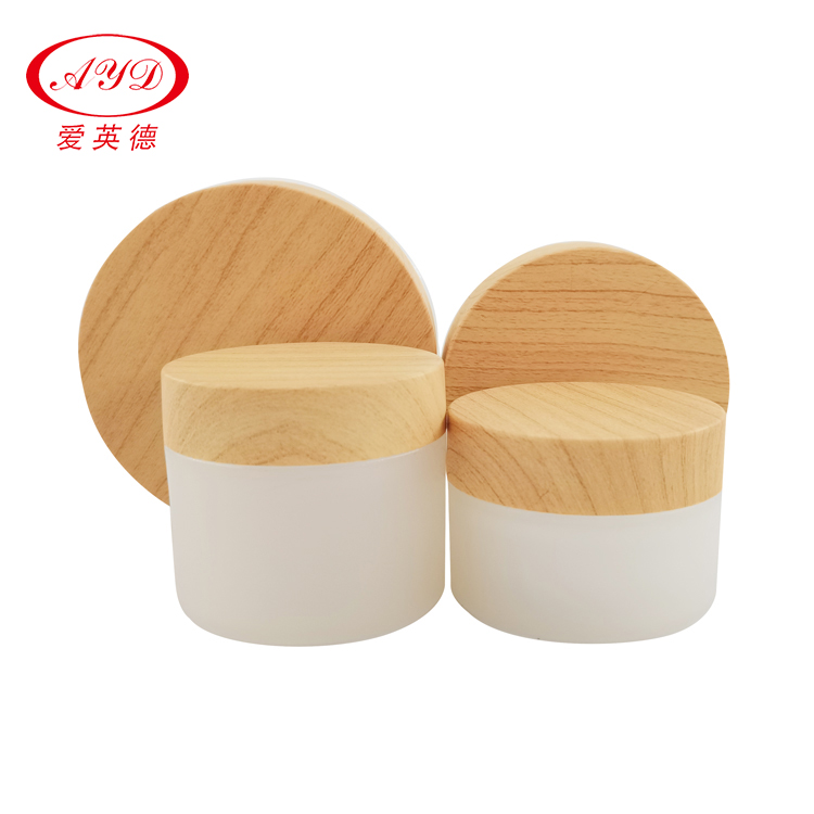 Bamboo Wooden Texture Frosted Lotion Cream Jar Big Size 200g 250g 380g China Manufacture