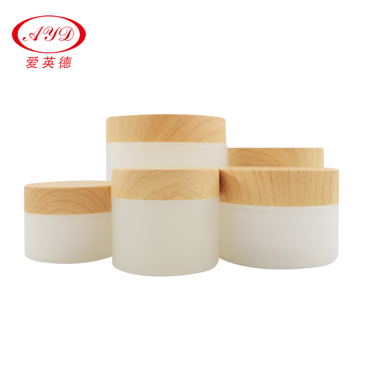 Bamboo Wooden Texture Frosted Lotion Cream Jar Big Size 200g 250g 380g China Manufacture