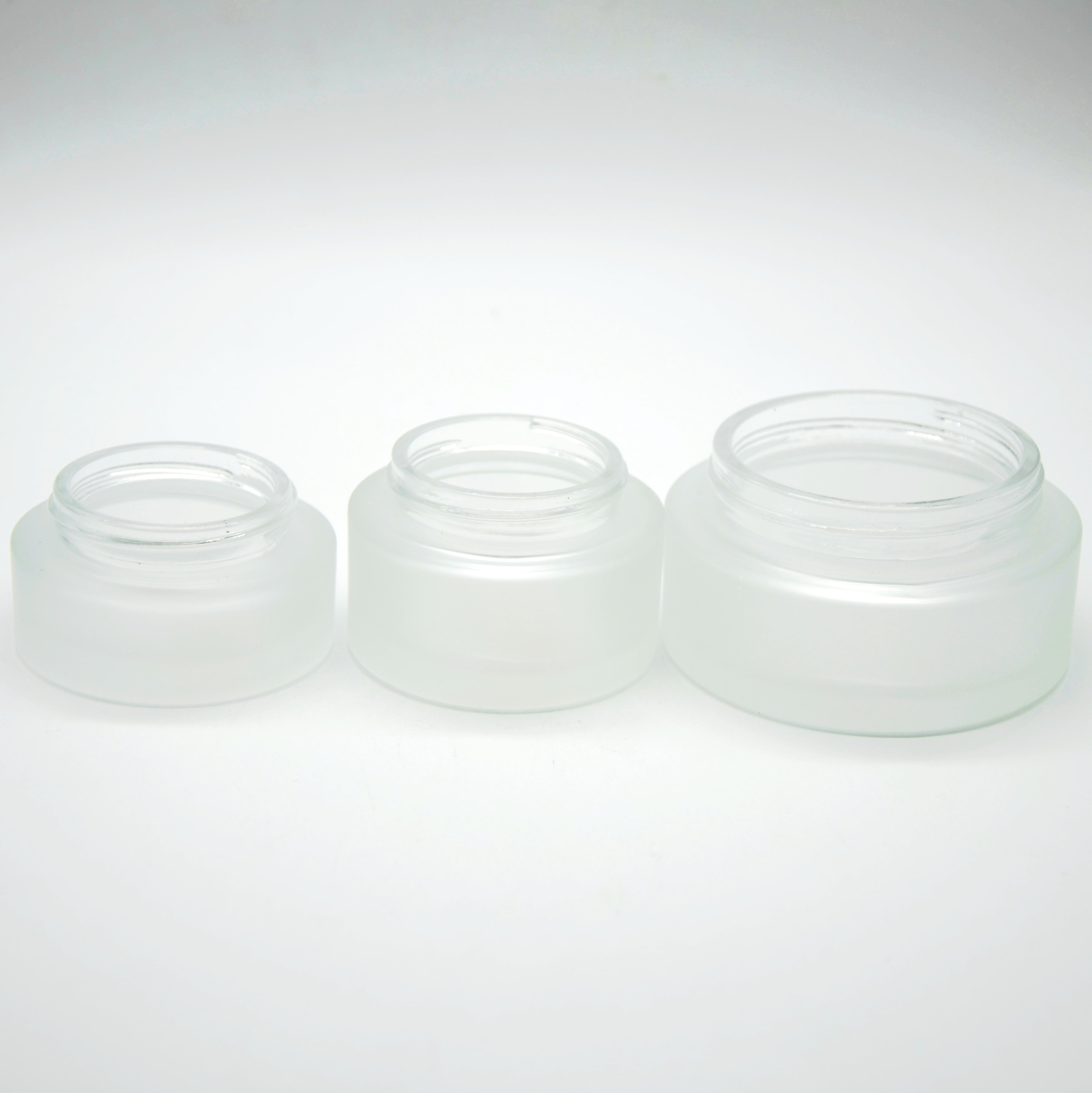 Bamboo and wood covered clear cream bottle 30g glass cream jar