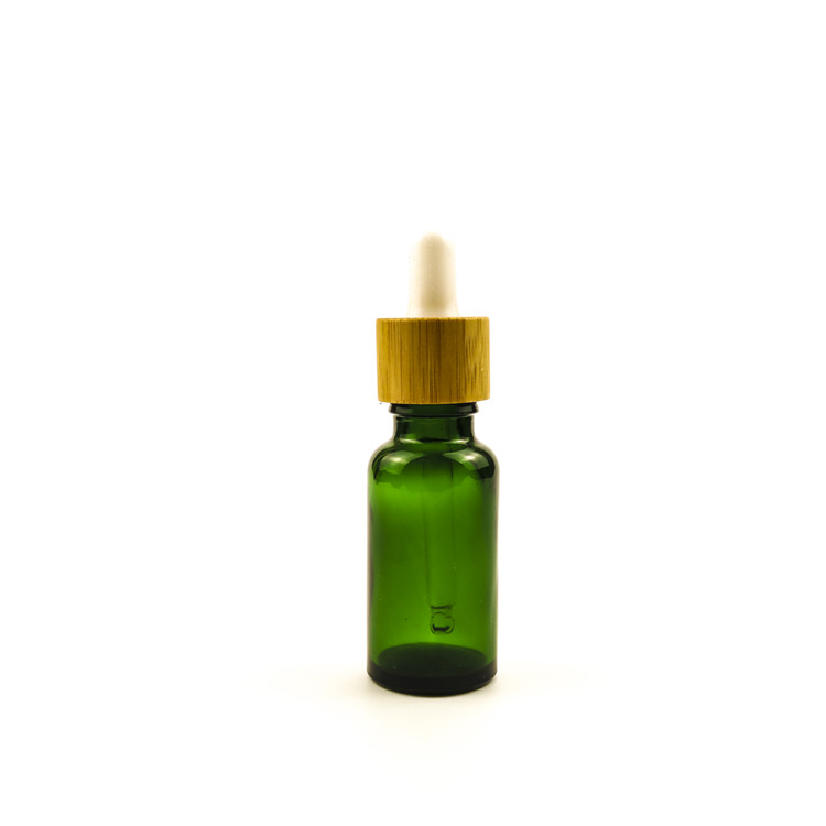 Bamboo cap cosmetic empty bottle for essential oil dropper bottle 15ml 20ml 30ml 50ml 1oz 2oz amber glass essential oil bottle