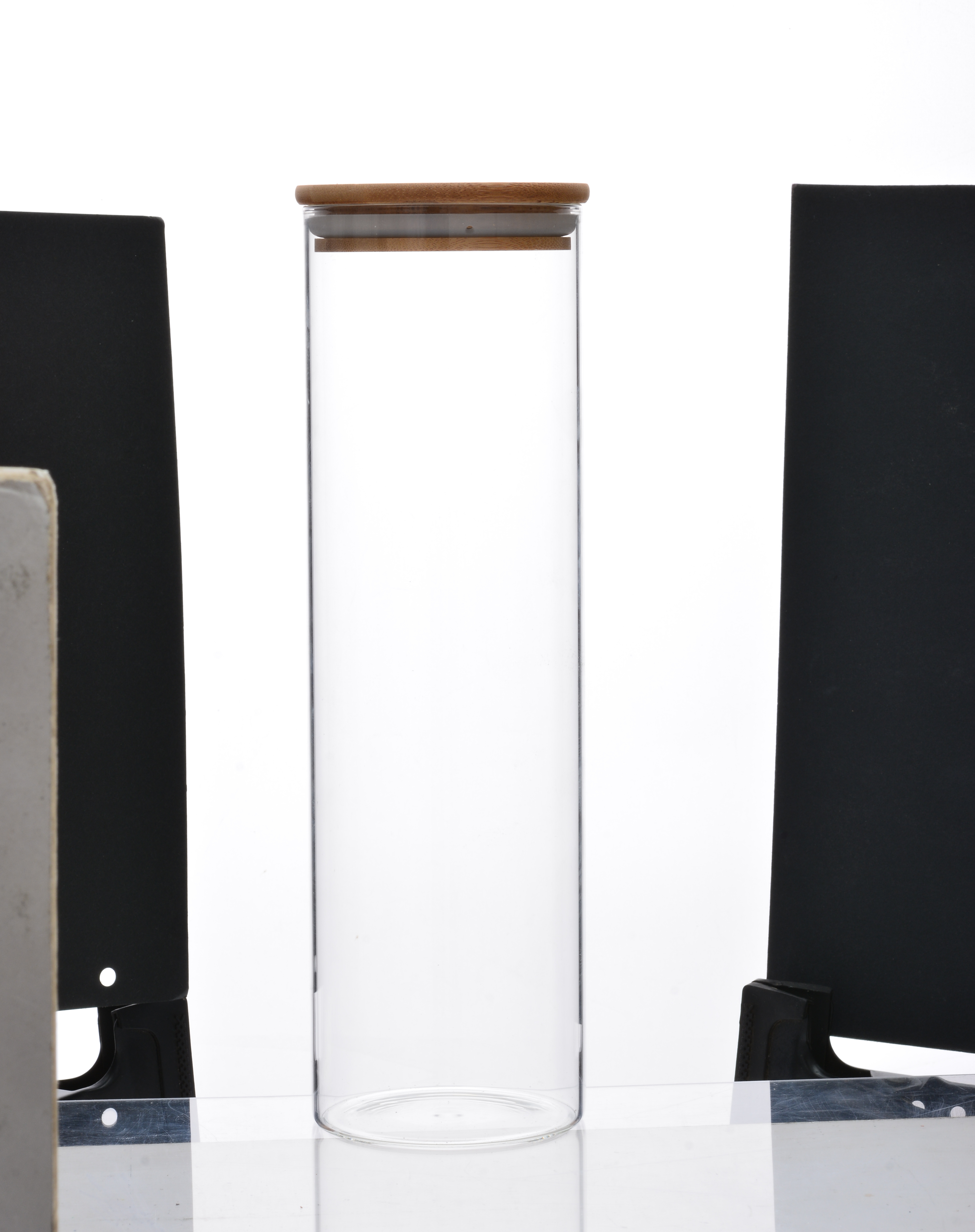 Bamboo cap transparent small bottle jar empty bottle