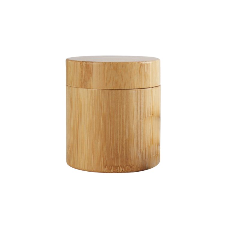 Bamboo customized packaging bamboo glass jar 100ml body packaging bamboo jars