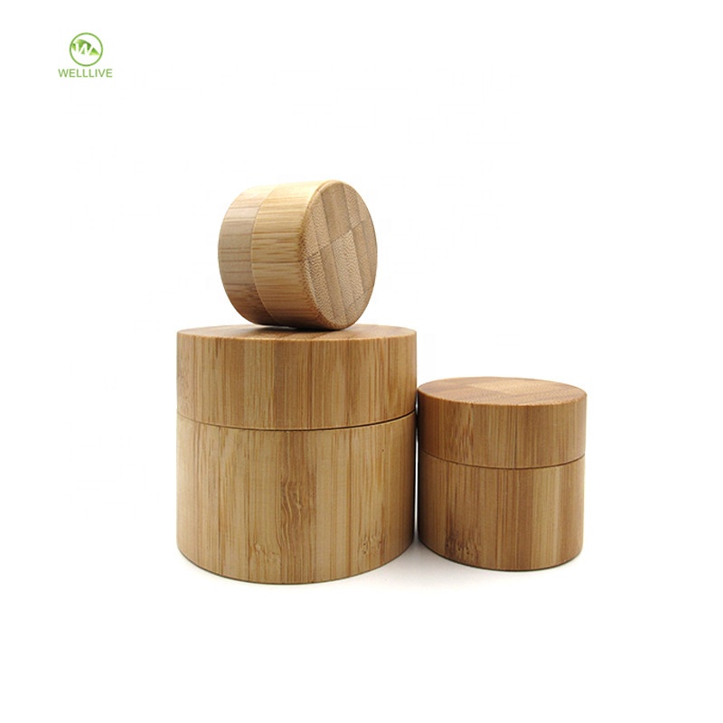 Bamboo jar 10g 15g 30g 50g 100g empty pp plastic inner container for serum cosmetic emulsion