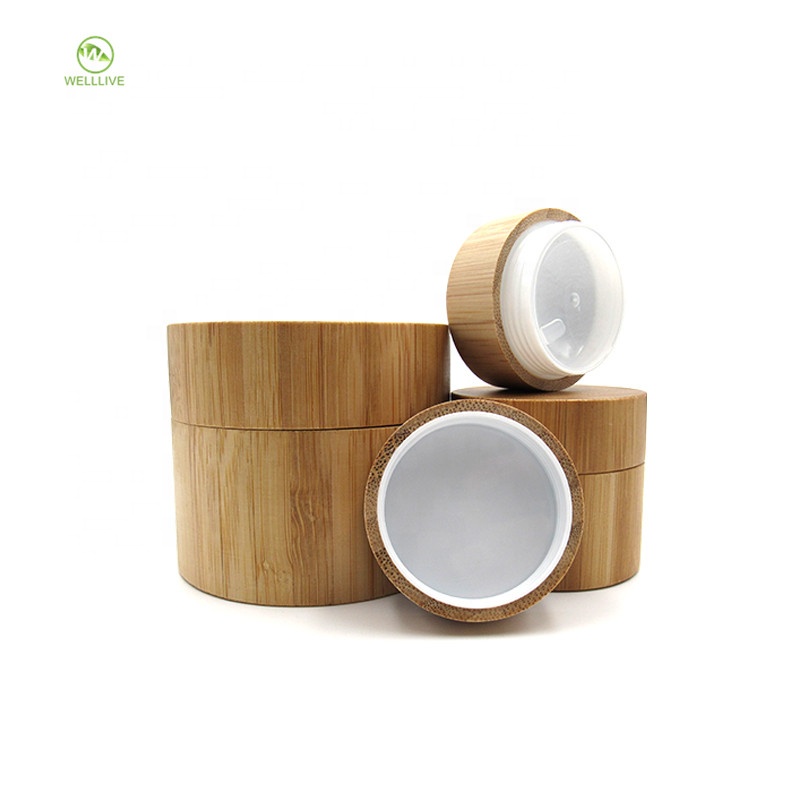 Bamboo jar 10g 15g 30g 50g 100g empty pp plastic inner container for serum cosmetic emulsion