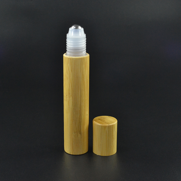 Bamboo lid 10ml 15ml glass roller bottles with Metal glass Ball