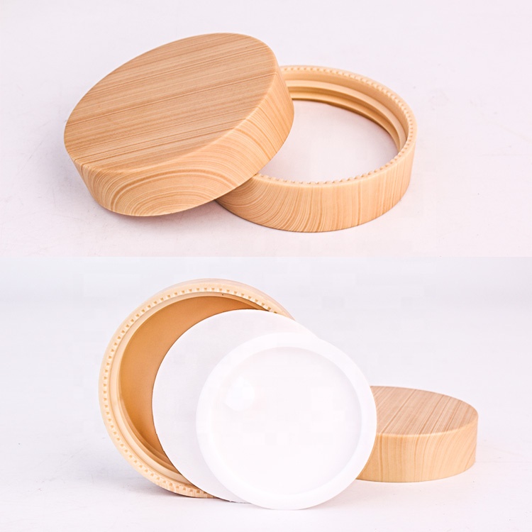 Bamboo lid face cream jar glass cosmetic jar container for packaging