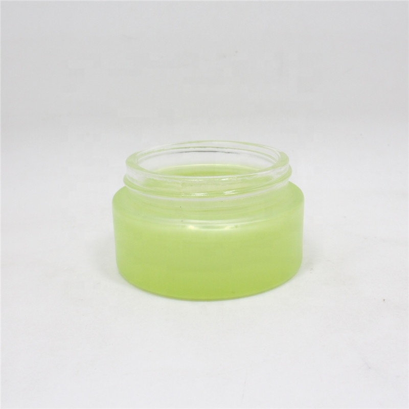 Bamboo lid face cream jar glass green clear black 15g 30g cosmetic container for packaging