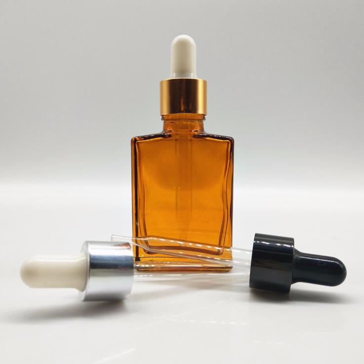 Bamboo lidFrosted Matte black 30ml tincture bottles glass serum bottle 1oz cosmetic essential oil dropper bottle