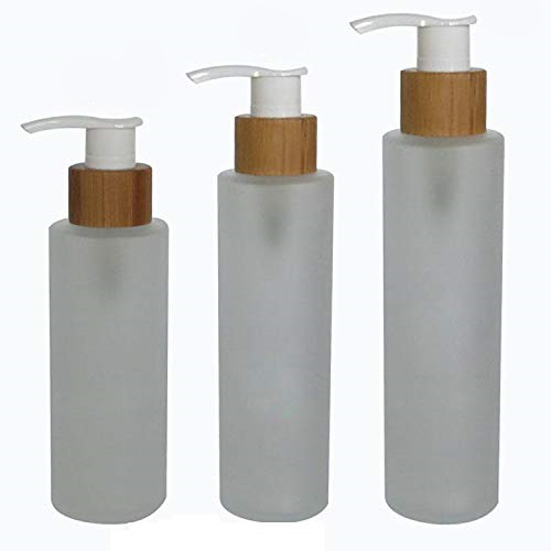 Bamboo plastic airless vacuum emulsion pump bottle empty refill cosmetic cream lotion liquid storage holder travel packing