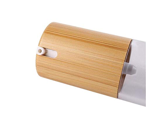 Bamboo plastic airless vacuum emulsion pump bottle empty refill cosmetic cream lotion liquid storage holder travel packing