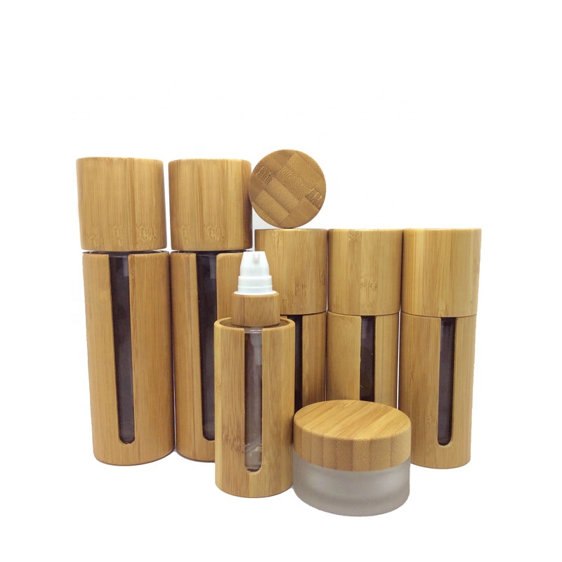 Bamboo skincare packaging 5 ml 10 ml 20 ml 30 ml 50 ml essential oil bottle can be customized large capacity.