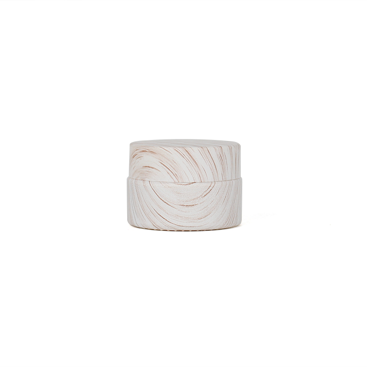 Bamboo texture glass cosmetic jar 15g