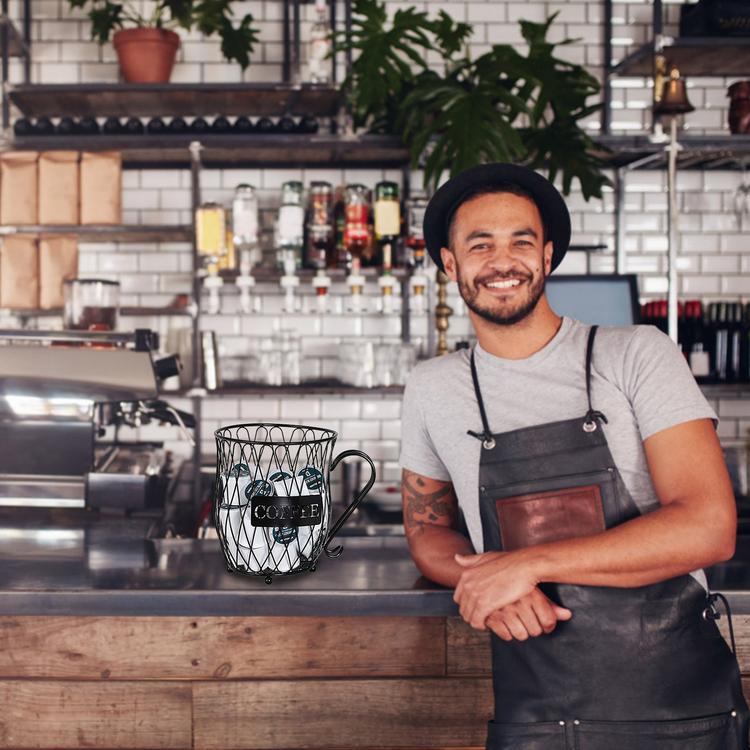 Bar supplies iron capsule holder coffee storage basket multiple pod holder espresso kitchen storage tools