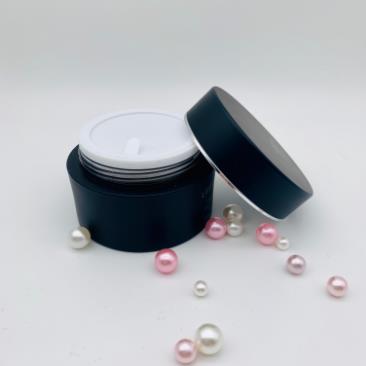 Bargain Price Logo Customized Sliver Black Plastic Cream Jar Containers With Lids