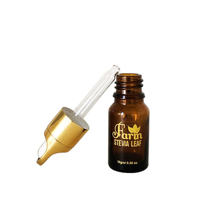 Basket cap 10ml amber glass dropper bottle custom logo hot stamping for beard oil with pipette dropper