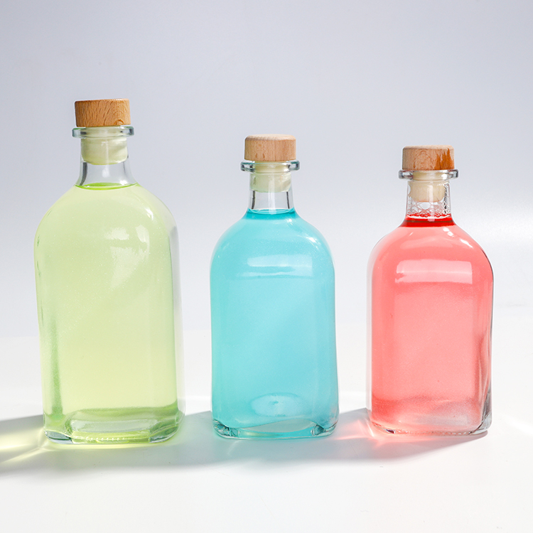 Bath Salts Packaging Jar 250ml Essential Oil Body Scrub Glass Bottle With Cork Lid