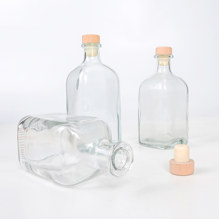 Bath Salts Packaging Jar 250ml Essential Oil Body Scrub Glass Bottle With Cork Lid