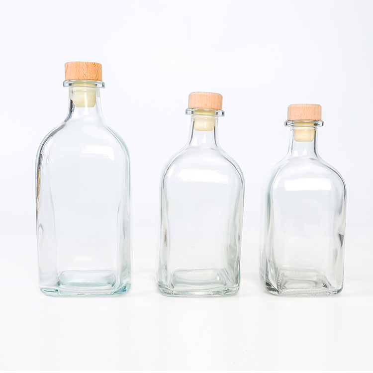 Bath Salts Packaging Jar 250ml Essential Oil Body Scrub Glass Bottle With Cork Lid