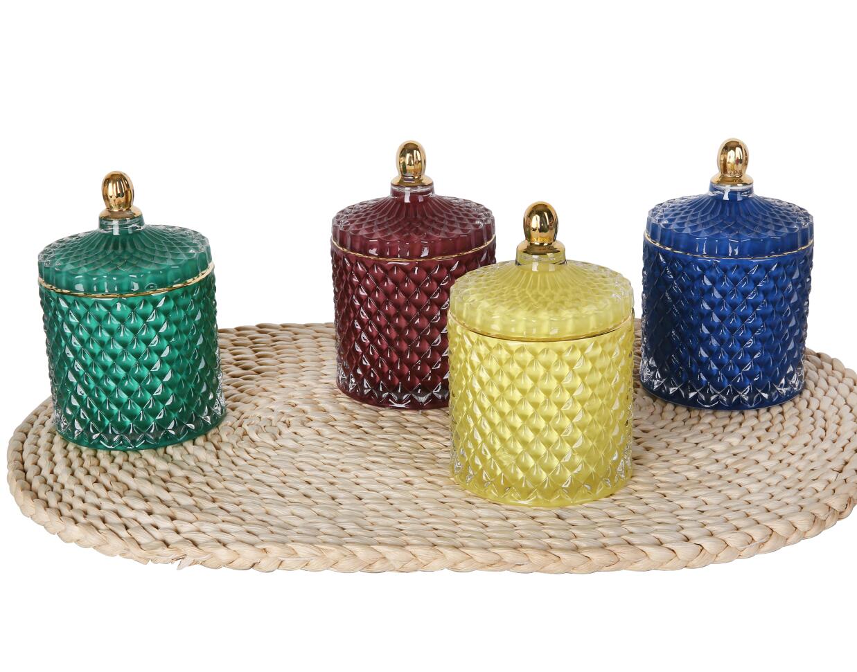 Bathroom Kitchen Lid Cotton Swabs Container 270oz set of 1Glass Canister, Decorative Jar