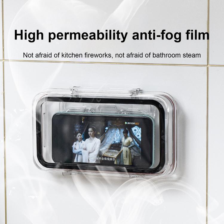 Bathroom Shelves Waterproof Mobile Phone Stand Bathroom Wall Mounting Free Punch Mobile Phone Storage Tool