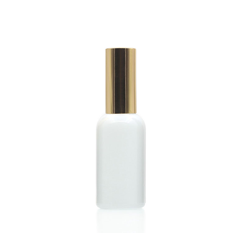 Beard Oil Essential Oil Packaging 50ml White Glass Pump Bottle With Silver Pump
